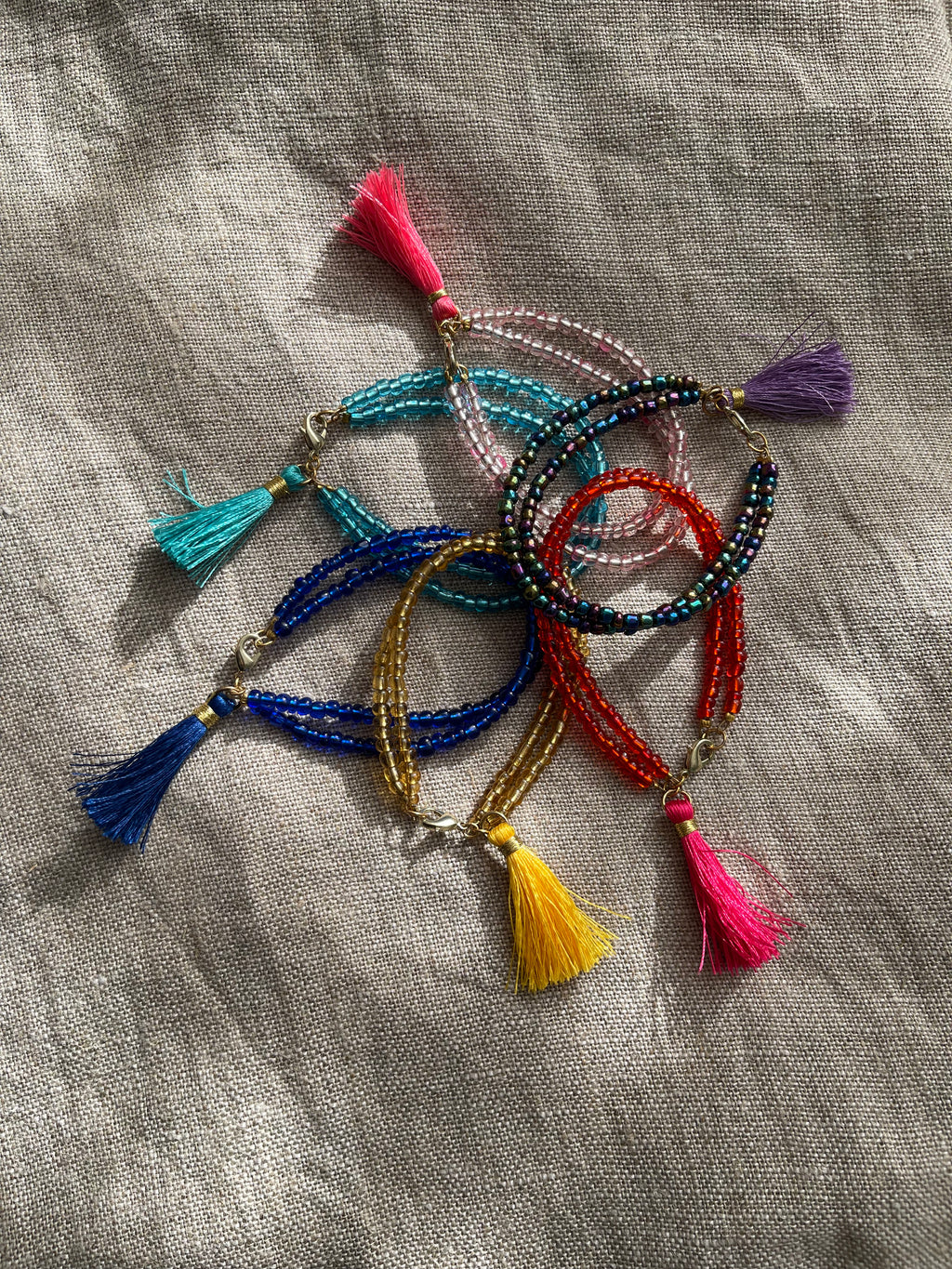 Seed Bead Tassel Bracelet