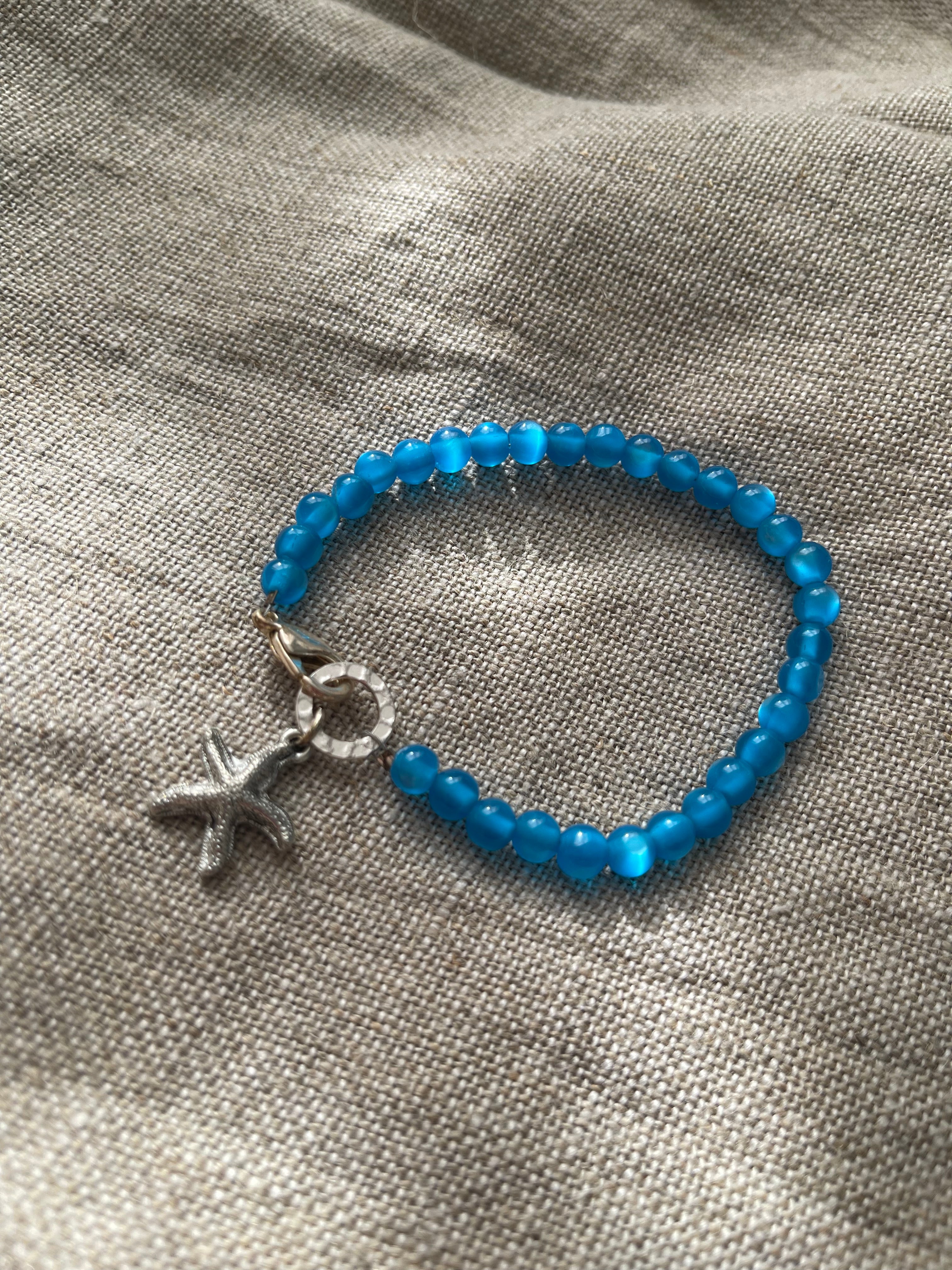 Blue Sea Starfish Charm Bracelet