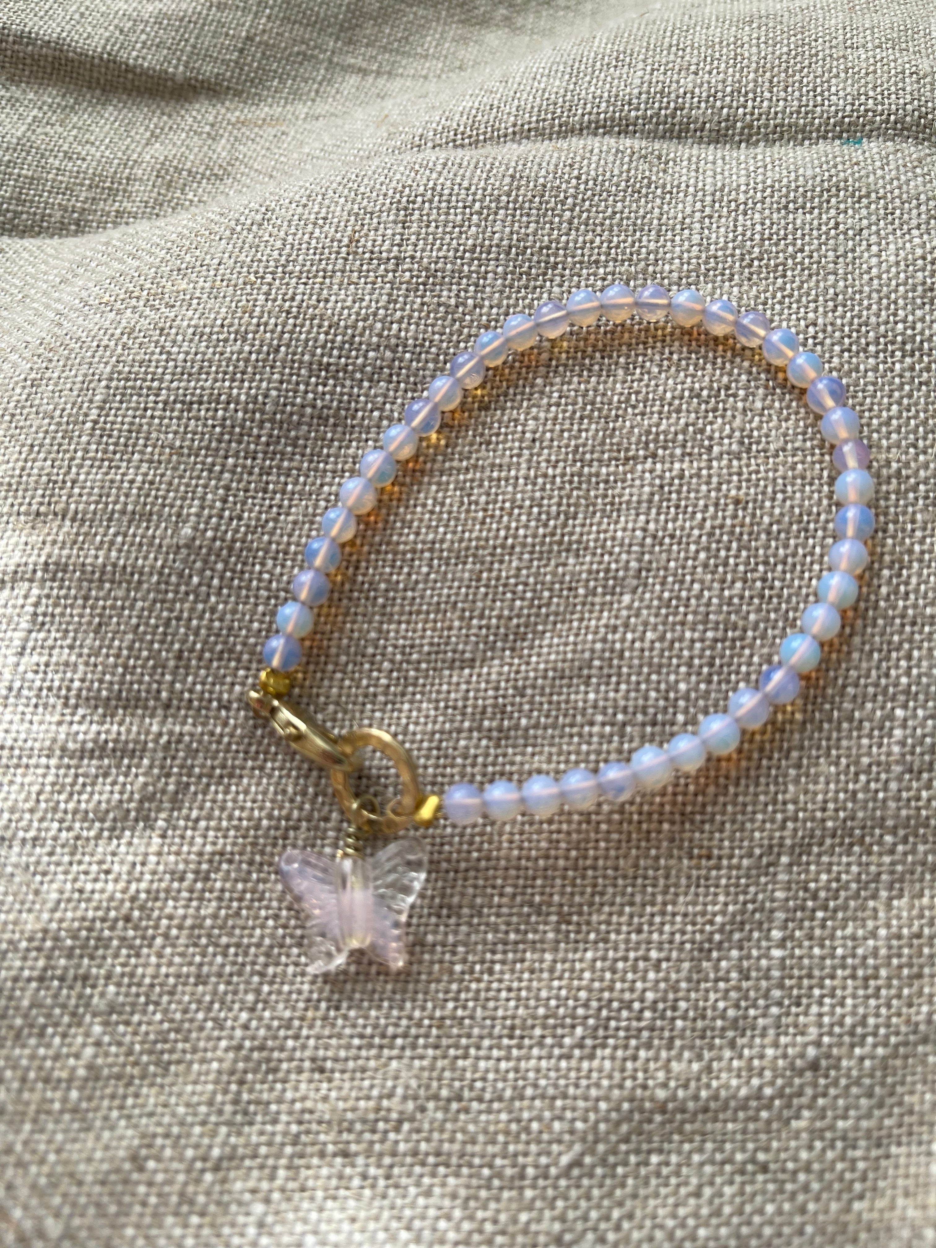 Butterfly Moonstone Charm Bracelet