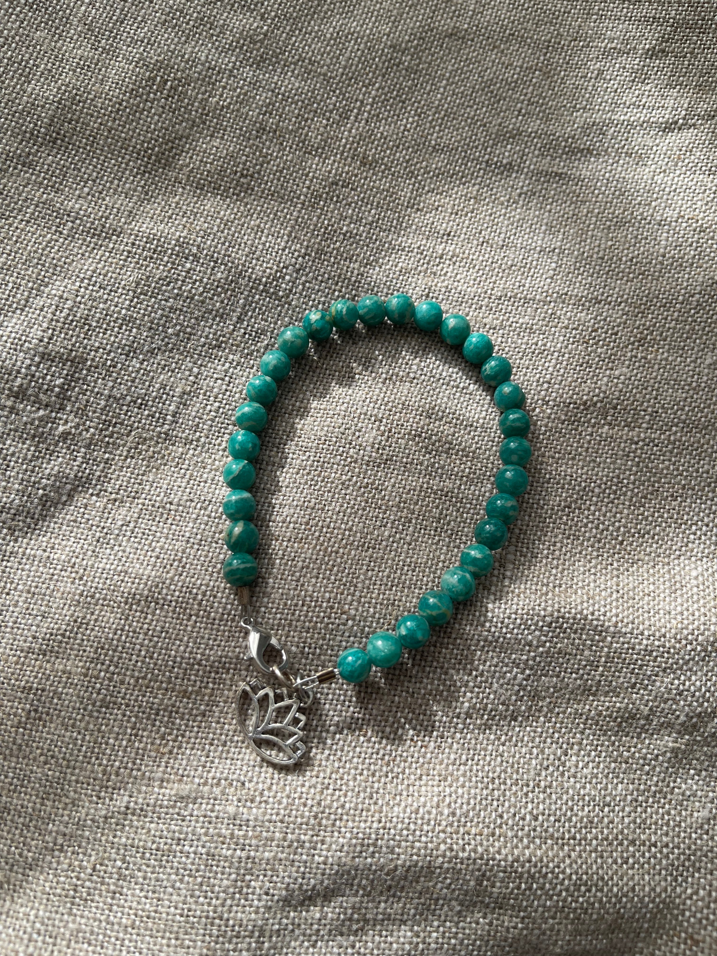 Yogi Green Semi-precious Bracelet with Charm