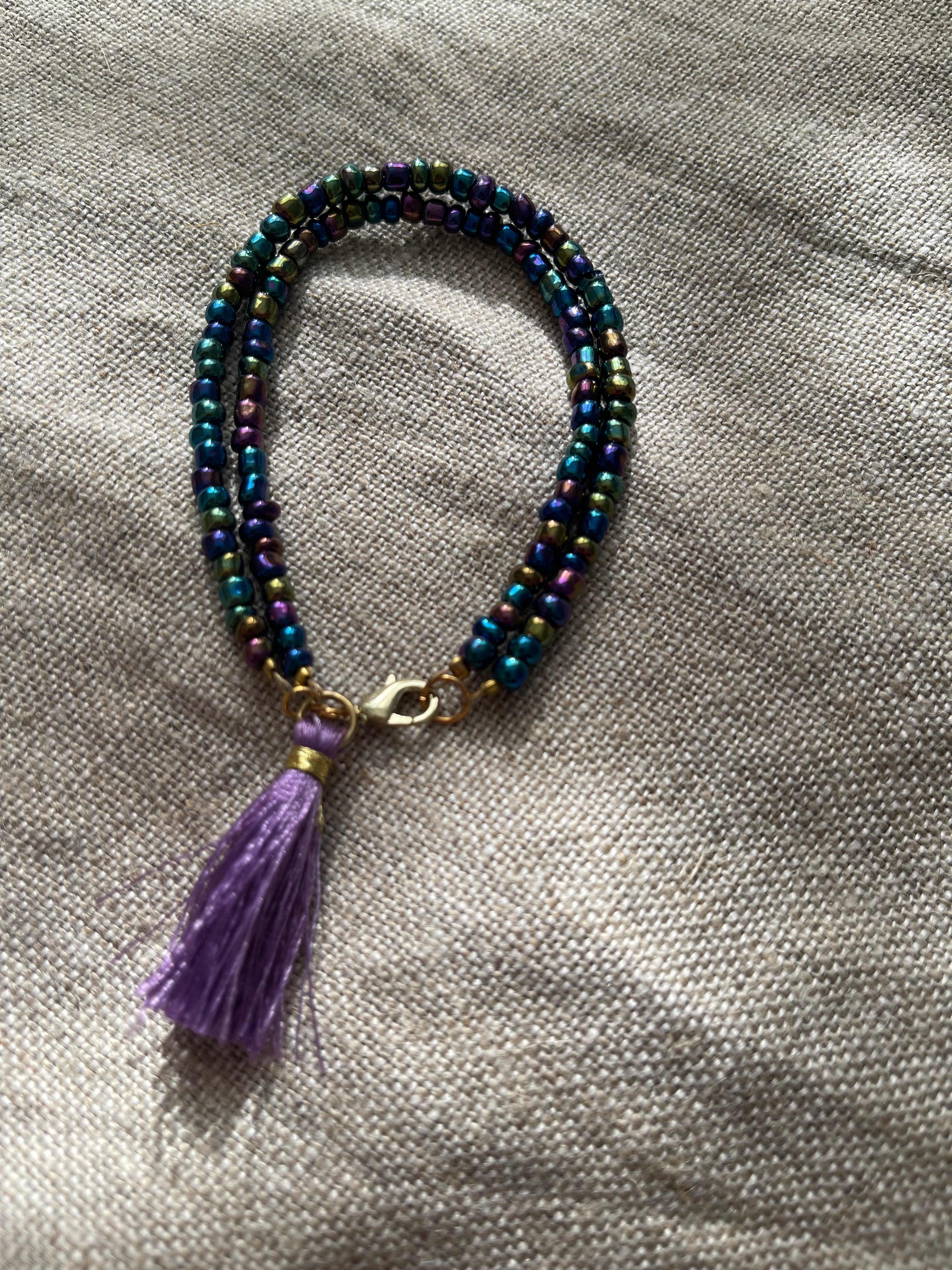 Seed Bead Tassel Bracelet