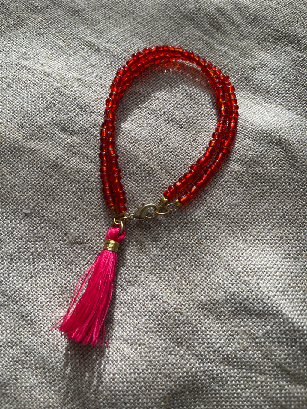 Seed Bead Tassel Bracelet
